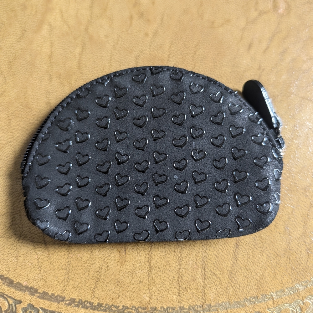 Tiffany & Co. x Elsa Peretti Black Heart Embossed Leather Suede Coin Pouch Japan